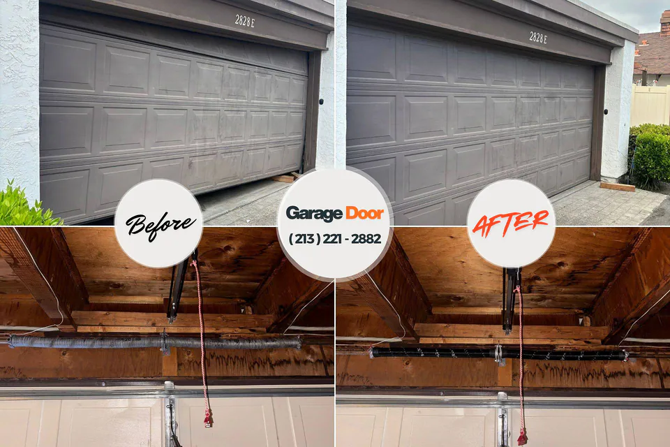 Before and after: garage door repair Oak Harbor, OH